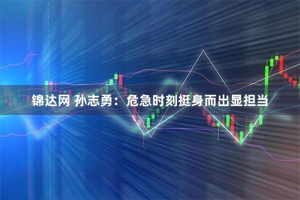 锦达网 孙志勇：危急时刻挺身而出显担当