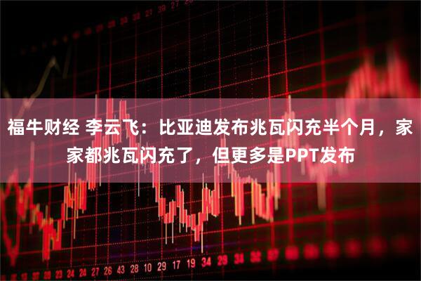 福牛财经 李云飞：比亚迪发布兆瓦闪充半个月，家家都兆瓦闪充了，但更多是PPT发布