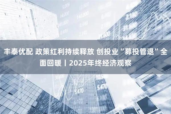 丰泰优配 政策红利持续释放 创投业“募投管退”全面回暖丨2025年终经济观察